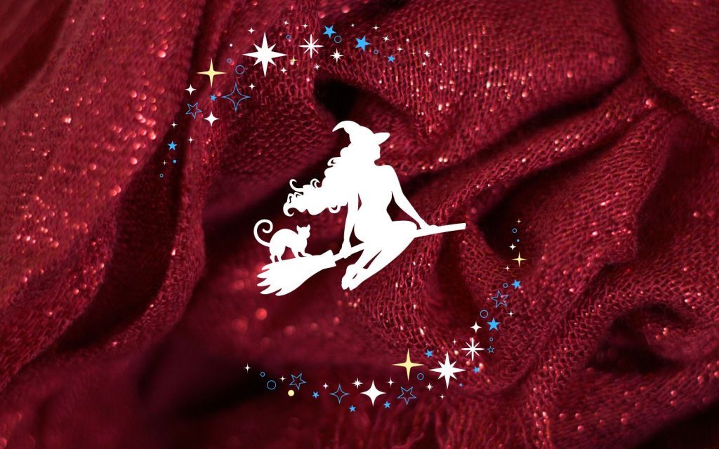 «Ведьма вяжет красный шарф».